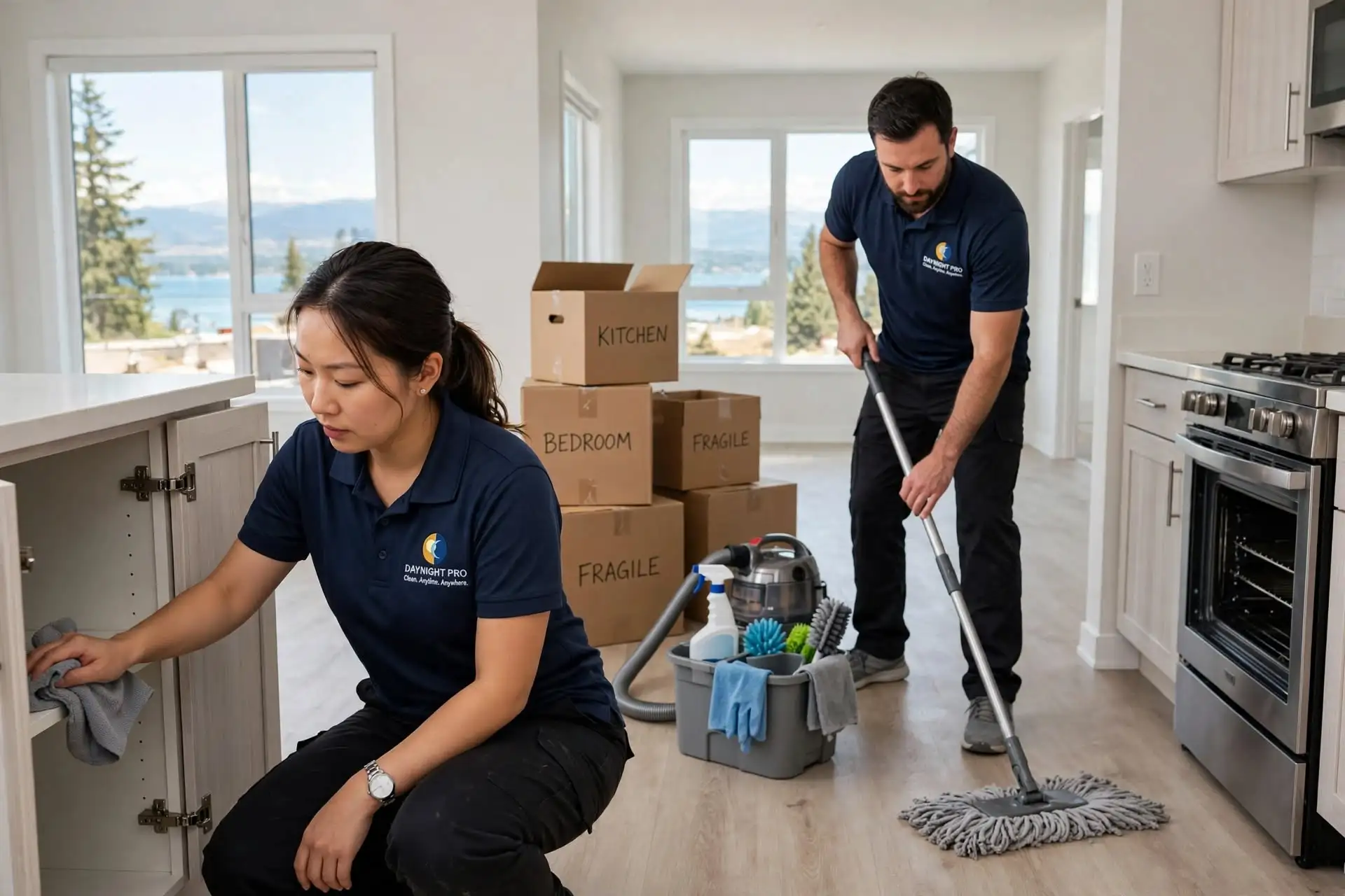 DayNight Pro cleaners preparing a home for move-out
